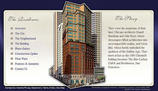 Ritz-Carlton Residences, San Francisco Website