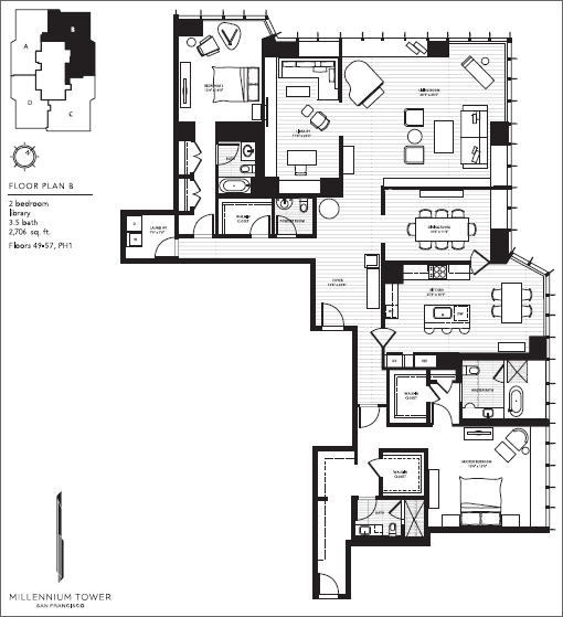 Millennium Tower: Grand Residence Plan B Floor Plan