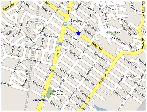 Bayview Map: Palou & Lane and 5800 Third Street 