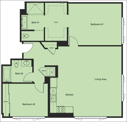 One Ecker #405: Floor Plan