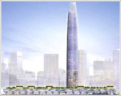 San Francisco's Transbay Terminal and Tower: Rendering (Image Source: pcparch.com)