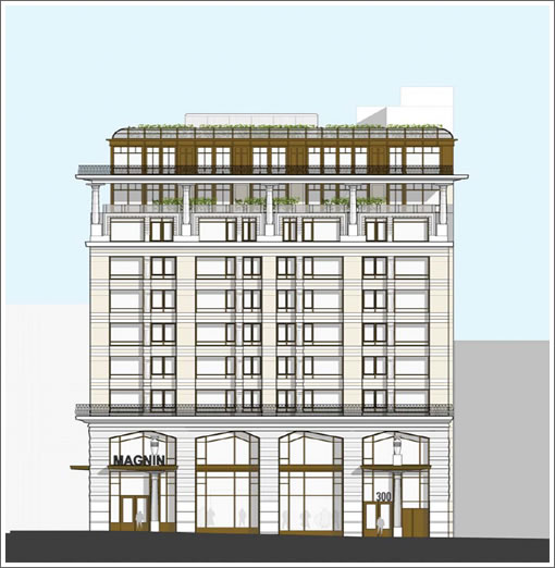 300 Grant Ave: Sutter Street Elevation