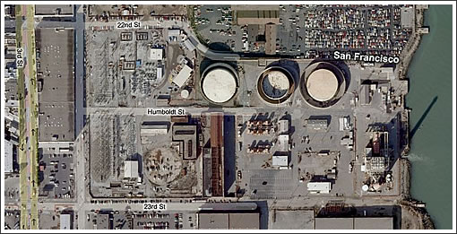 Potrero Hill Power Plant:Aerial (Image Source: local.live.com)