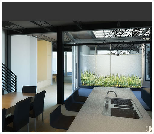 3119 Harrison: Kitchen/Dining Rendering
