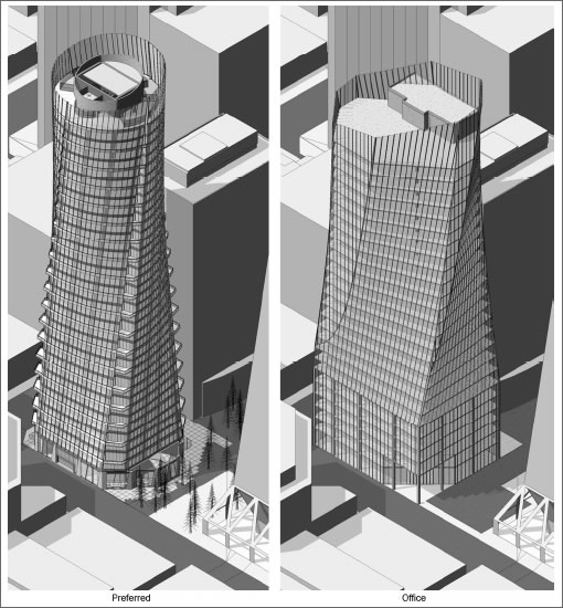 555 Washington: Residential versus Office design