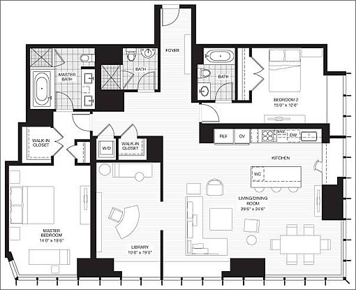 301 Mission Street #40D: Floor Plan