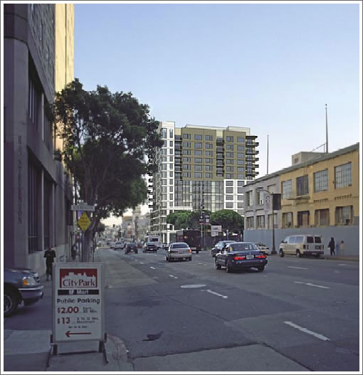 1415 Mission Street Rendering: Looking South Down 10th