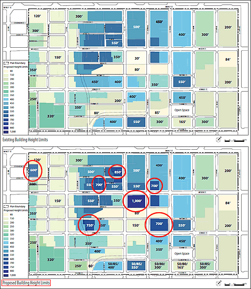 Transit Center District Plan Proposed Heights