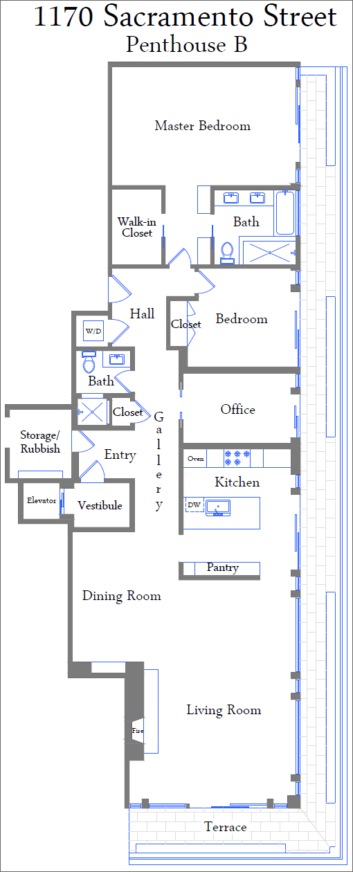 1170 Sacramento #19B Floor Plan