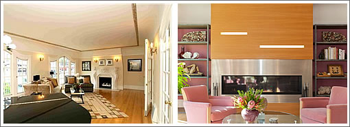 2400 Green Fireplace Before and After