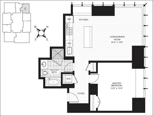 301 Mission Street #17C Floor Plan