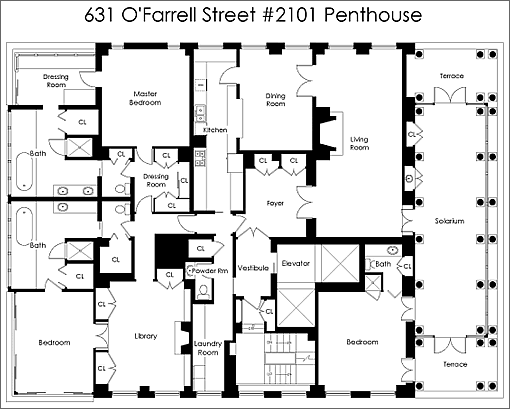 631 O'Farrell #2101 Floor Plan