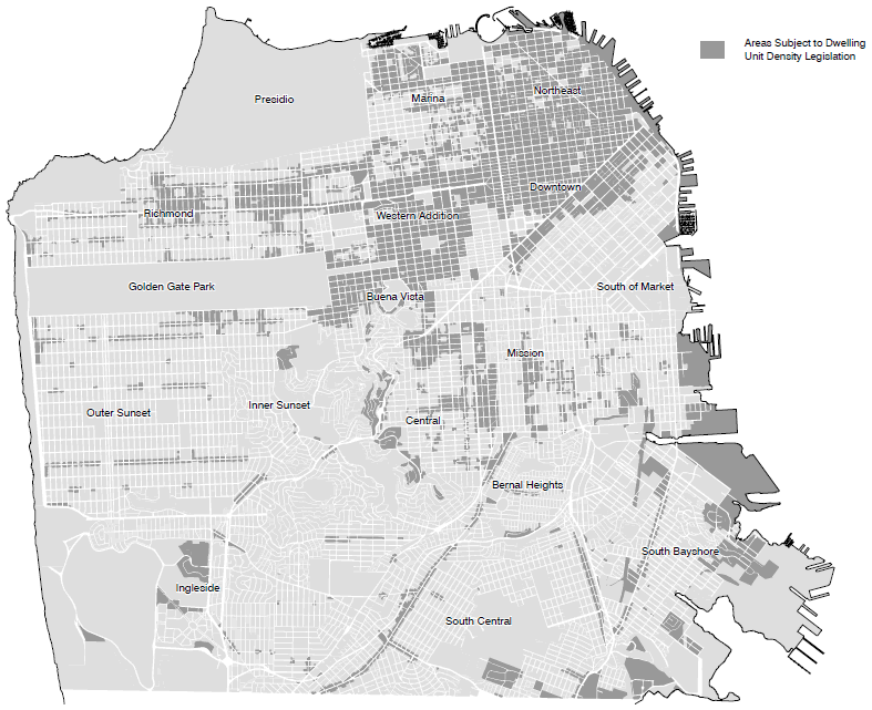 Dwelling Unit Density Bonus Map