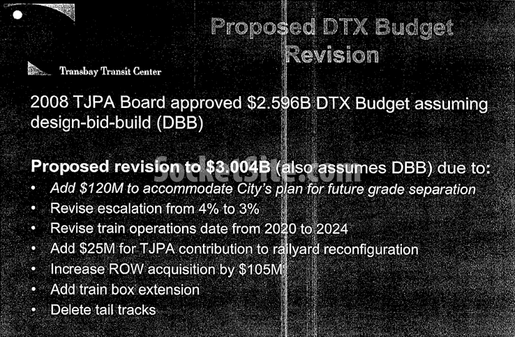 Downtown Rail Extension Budget Revision