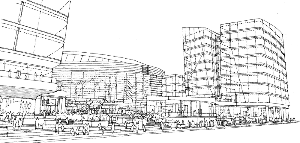 Warriors Mission Bay Arena Design: Third Street Sketch