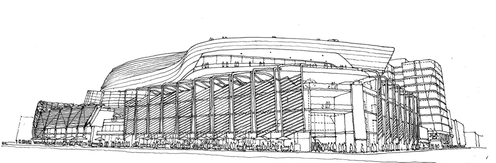 Warriors Mission Bay Arena: Concept Design Sketch