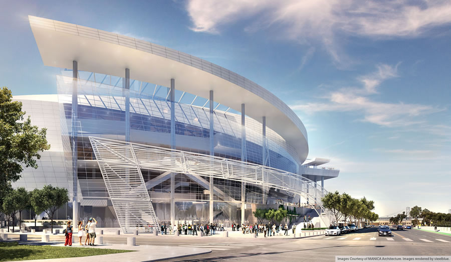 Warriors Mission Bay Arena Rendering - Southeast Plaza