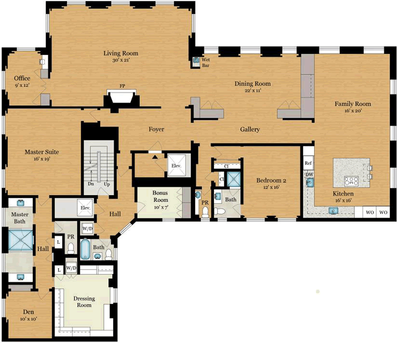 945 Green #3 Floor Plan 2015