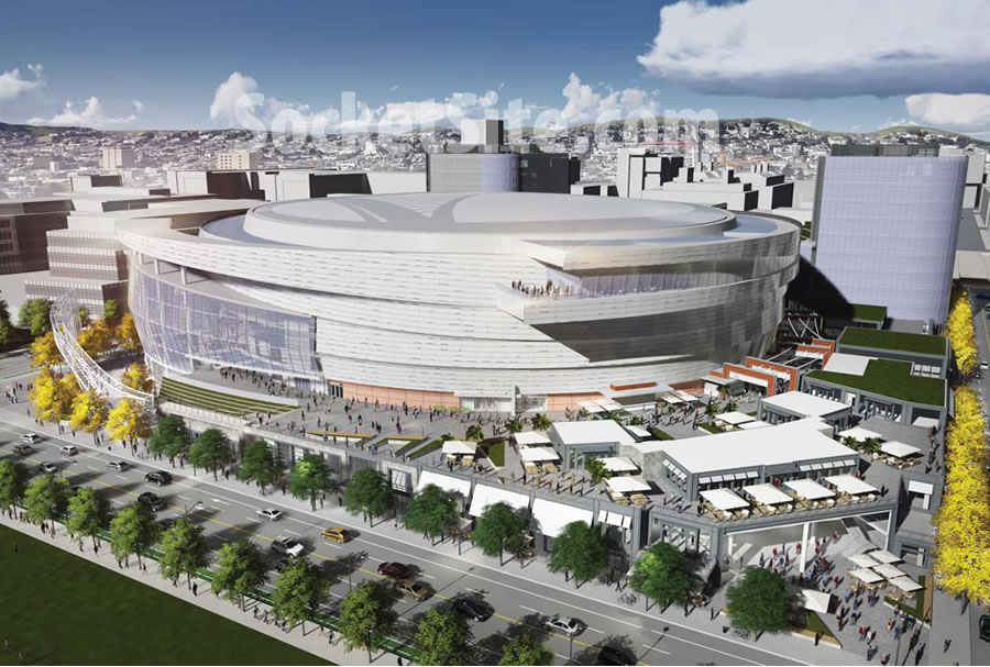 Warriors Mission Bay Arena Rendering: Revised Bay Terrace