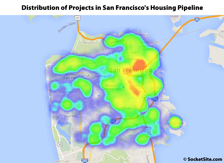 Distribution of Developments in San Francisco's Housing Pipeline