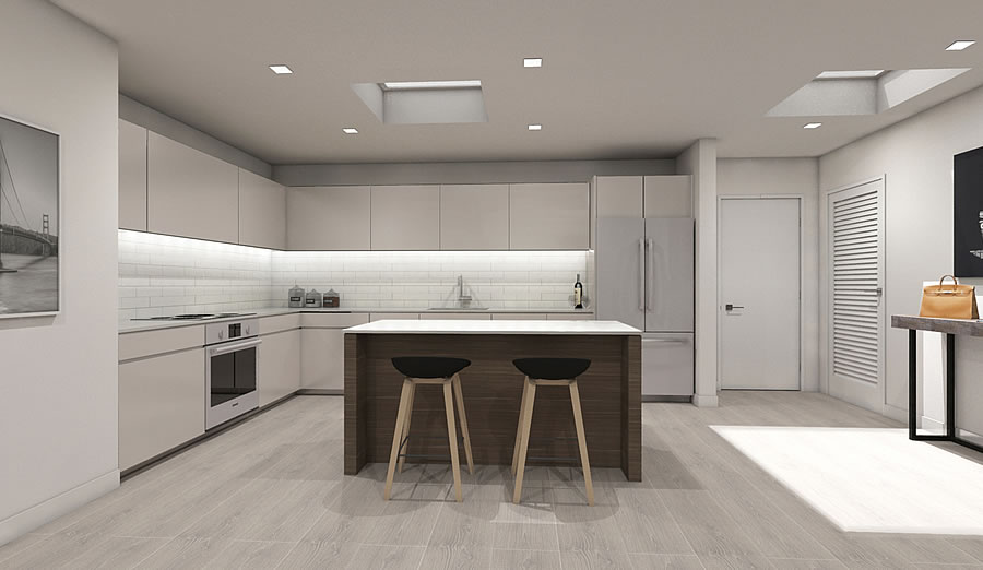 2353 Lombard Rendering - Kitchen