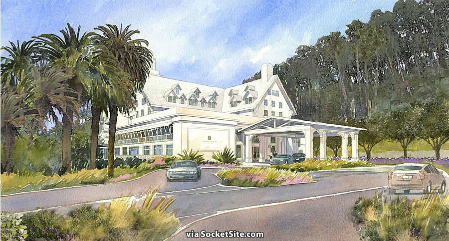 Claremont Hotel Expansion Rendering: Port cochere