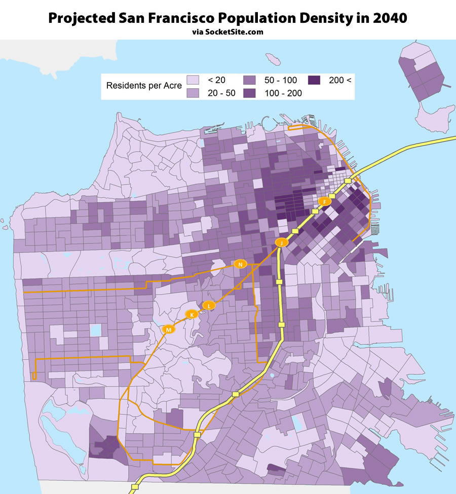 Projected San Francisco Population Density circa 2040