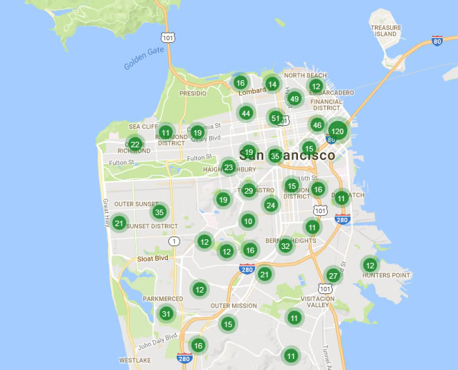 San Francisco Inventory Map: 9/26/16