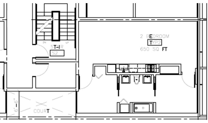 1726 Mission Floor Plan - Two Bedroom full
