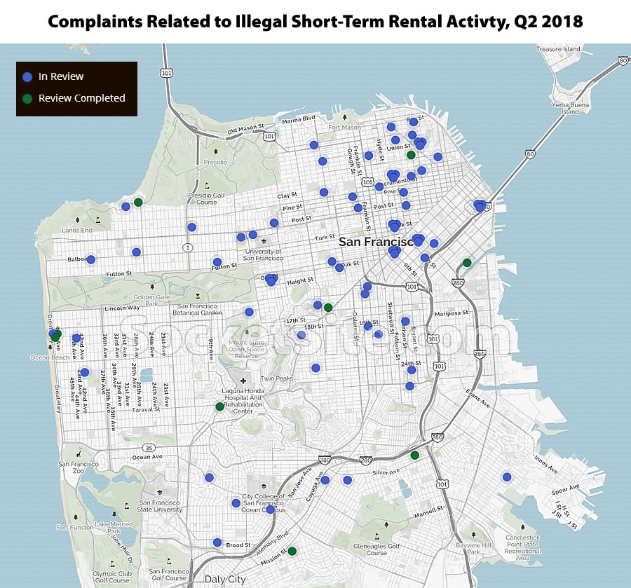 Complaints Related to Illegal Airbnb-Ing in S.F. Continue to Drop