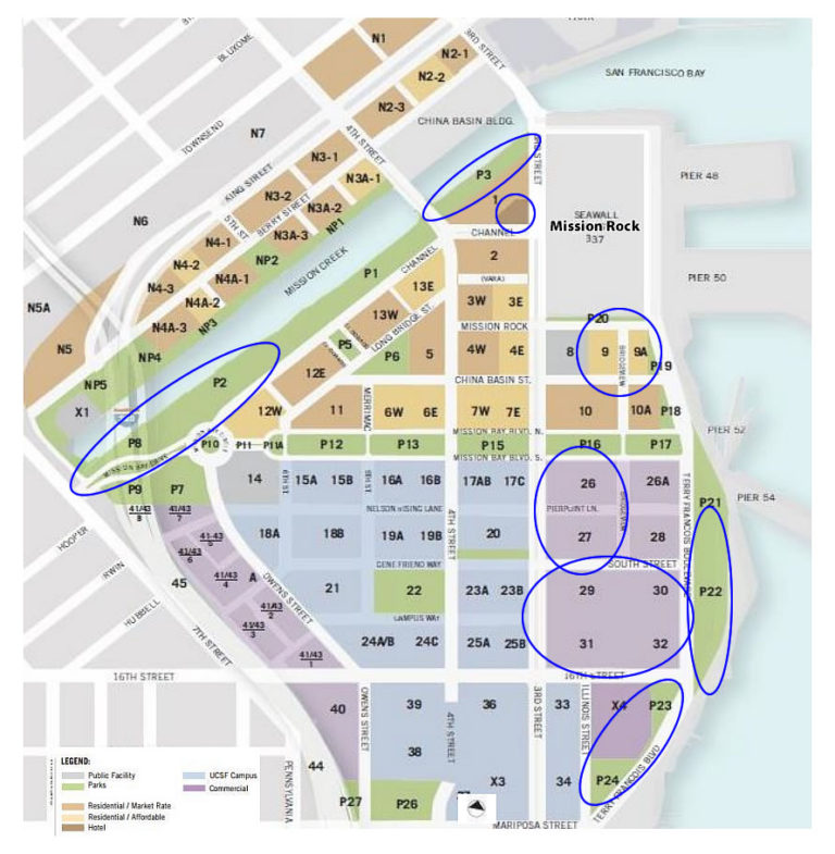 Mission Bay Is Nearly Built Out Mission Rock In The Wings   Mission Bay Block Map 4 19 1 768x785 