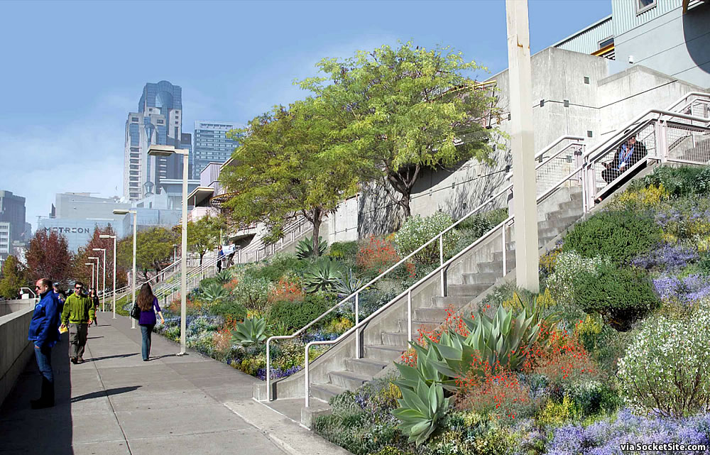 Relief for the Southern Perimeter of Yerba Buena Gardens